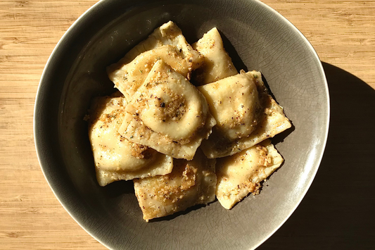 Nevada Blue Mushroom and Ricotta Ravioli